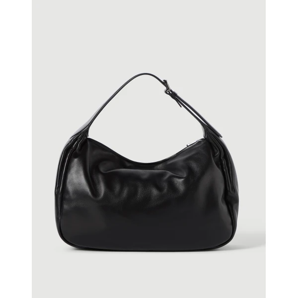Boule hobo bag in nappa leather in Black - Image 2