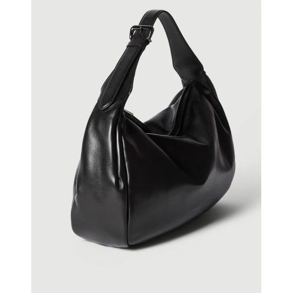 Boule hobo bag in nappa leather in Black - Image 3