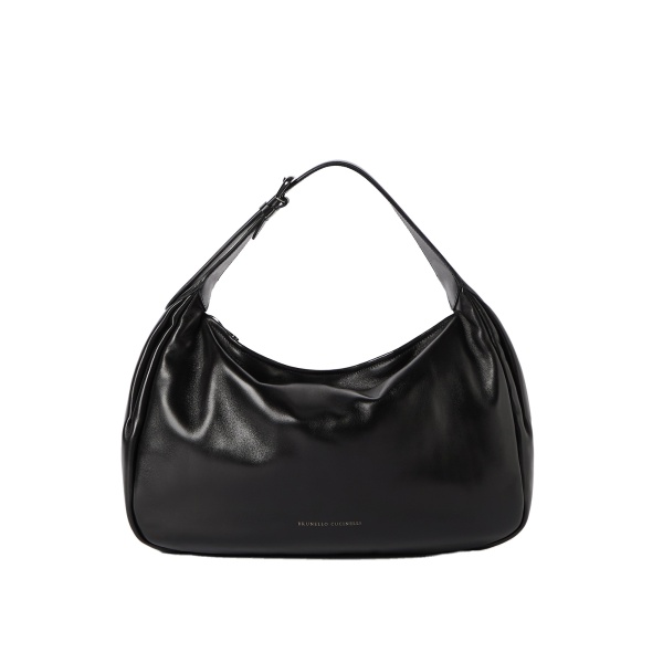Brunello Cucinelli Boule hobo bag in nappa leather in Black