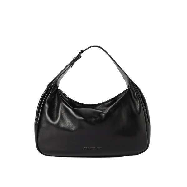 Brunello Cucinelli Boule hobo bag in nappa leather in Black