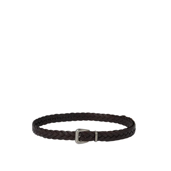 Brunello Cucinelli Braided leather belt in Brown | Belts | Luxury Shoes 