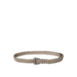 Brunello Cucinelli Braided leather belt in Light Grey | Belts | Luxury Shoes 