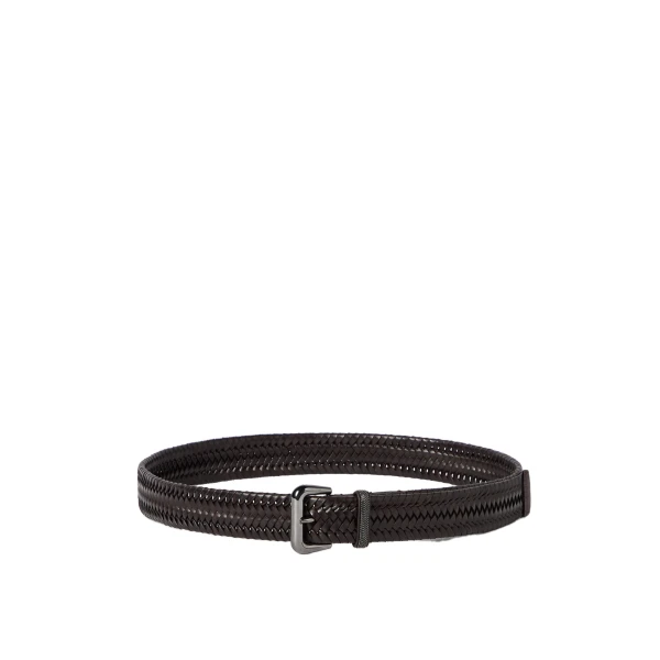 Brunello Cucinelli Braided leather belt in Rust Brown | Belts | Luxury Shoes 