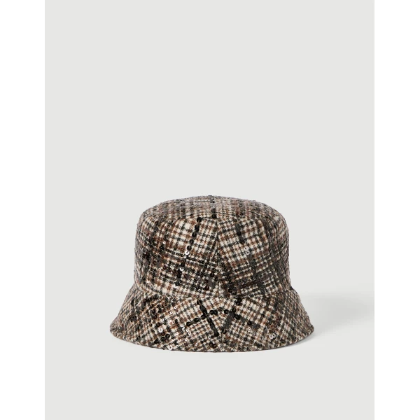 Brunello Cucinelli Bucket hat with dazzling embroidery in Brown, view 2 | Hats | Luxury Shoes 