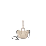 Brunello Cucinelli Calfskin BC Duo micro bag in Ivory