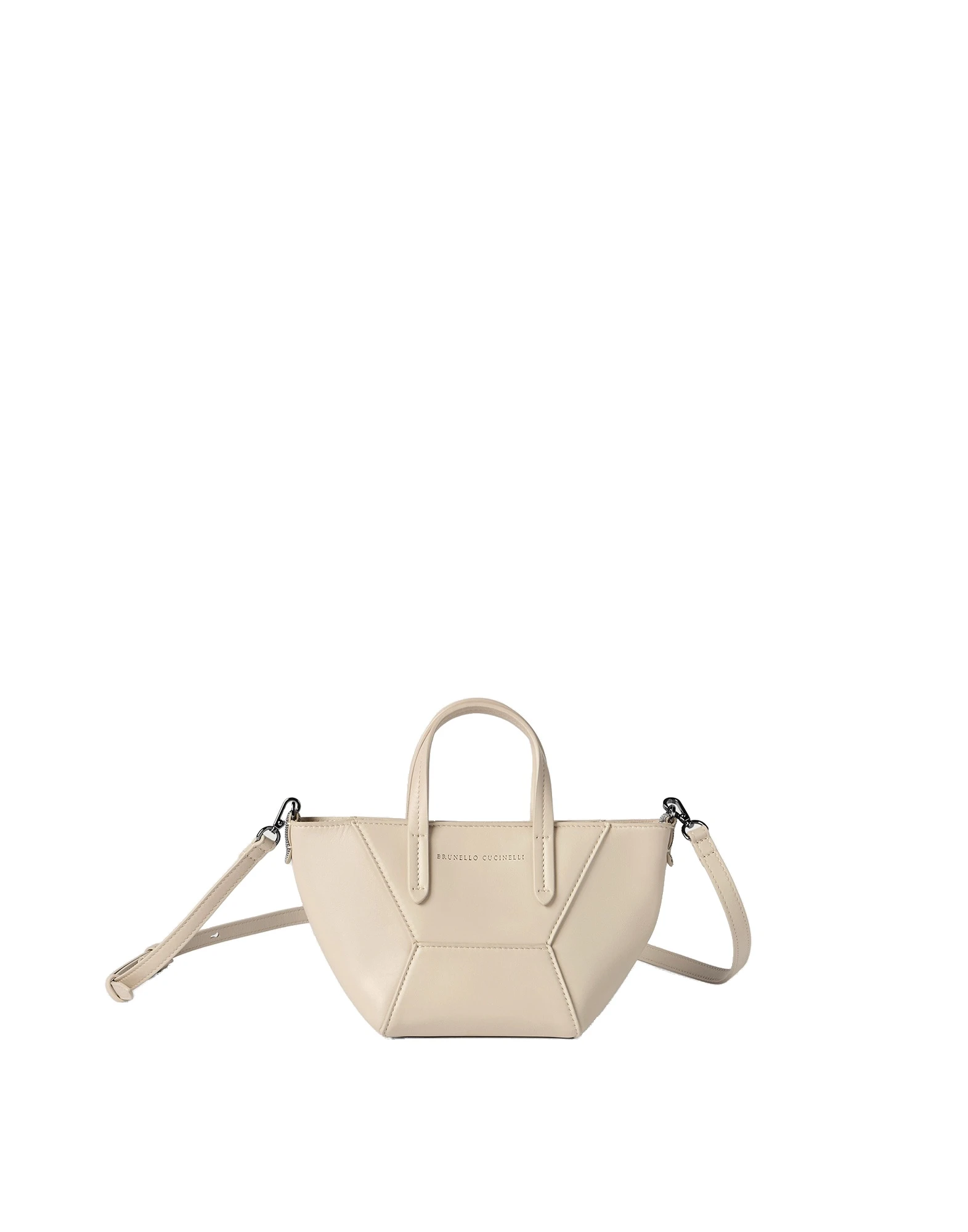Brunello Cucinelli Calfskin BC Duo mini bag in Ivory | Buy Mini Bags at Luxury Shoes Brunello Cucinelli Calfskin BC Duo mini bag in Ivory