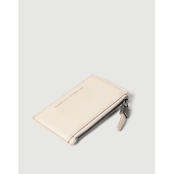 Brunello Cucinelli Calfskin card case in Ivory, view 3 | Wallets & Purses | Luxury Shoes 