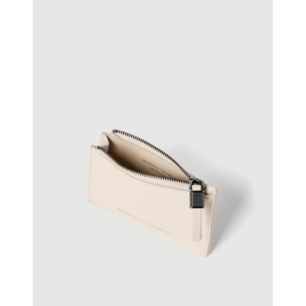 Brunello Cucinelli Calfskin card case in Ivory, view 4 | Wallets & Purses | Luxury Shoes 