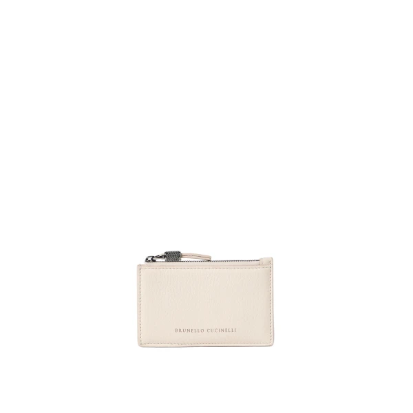 Brunello Cucinelli Calfskin card case in Ivory | Wallets & Purses | Luxury Shoes 