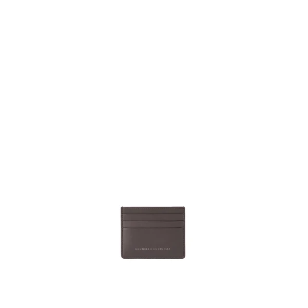 Brunello Cucinelli Calfskin card case in Rust Brown | Wallets & Purses | Luxury Shoes 