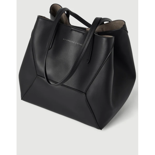 Calfskin large BC Duo bag in Black - Image 3