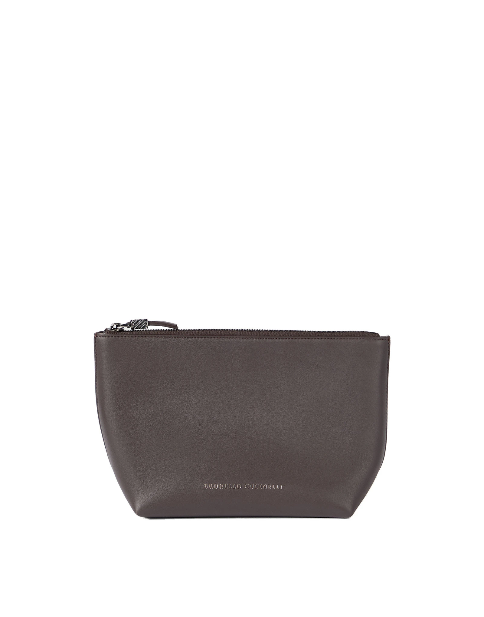 Brunello Cucinelli Calfskin pouch with monili in Rust Brown Brunello Cucinelli Calfskin pouch with monili in Rust Brown | Wallets & Purses | Luxury Shoes