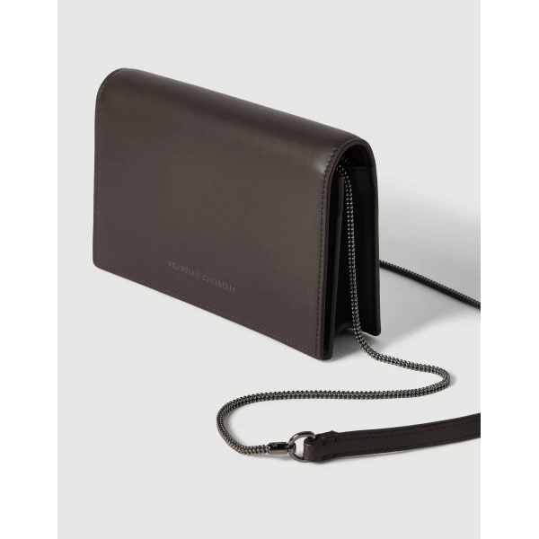 Brunello Cucinelli Calfskin wallet in Rust Brown, view 3 | Wallets & Purses | Luxury Shoes 