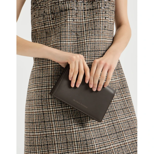 Brunello Cucinelli Calfskin wallet in Rust Brown, view 4 | Wallets & Purses | Luxury Shoes 