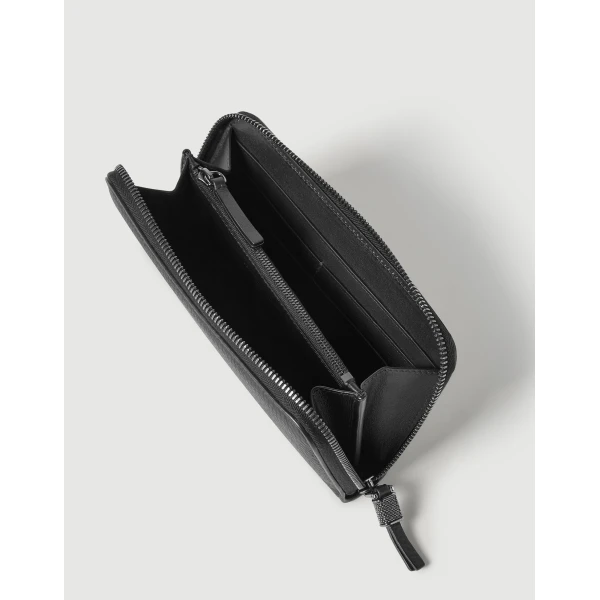 Brunello Cucinelli Calfskin wallet with monili in Black, view 4 | Wallets & Purses | Luxury Shoes 