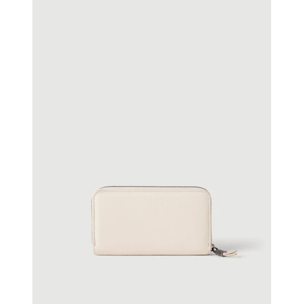 Brunello Cucinelli Calfskin wallet with monili in Ivory, view 2 | Wallets & Purses | Luxury Shoes 