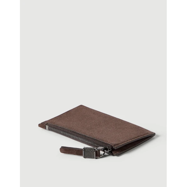 Brunello Cucinelli Card case in Espresso, view 3 | Wallets & Purses | Luxury Shoes 