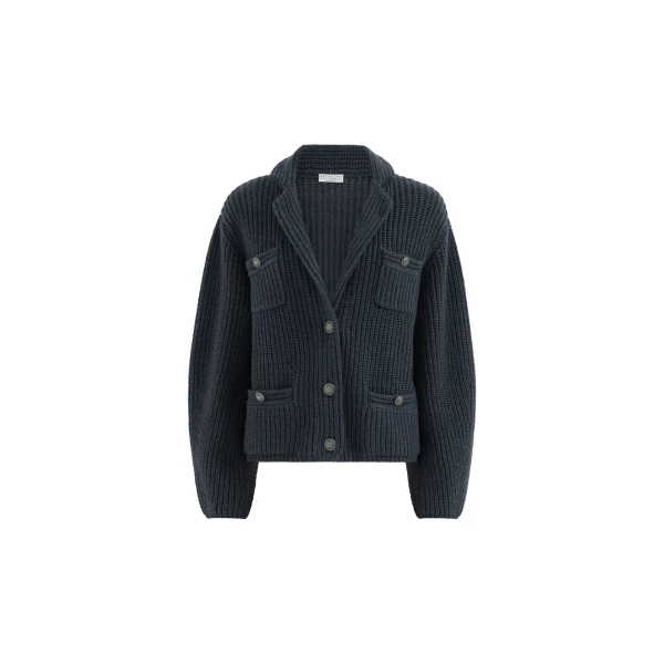Cashmere Feather yarn cardigan in Blue