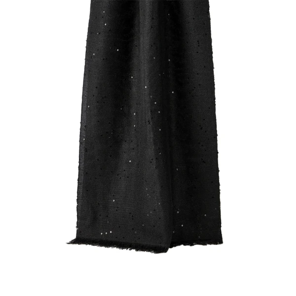 Brunello Cucinelli Cashmere and silk Diamond yarn scarf in Black | Scarves | Luxury Shoes 