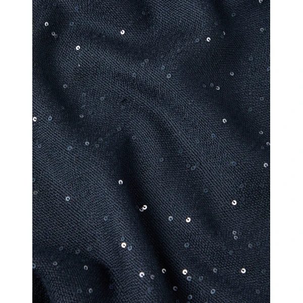 Brunello Cucinelli Cashmere and silk Diamond yarn scarf in Blue, view 3 | Scarves | Luxury Shoes 