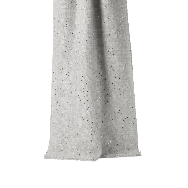 Brunello Cucinelli Cashmere and silk Diamond yarn scarf in Light Grey | Scarves | Luxury Shoes 
