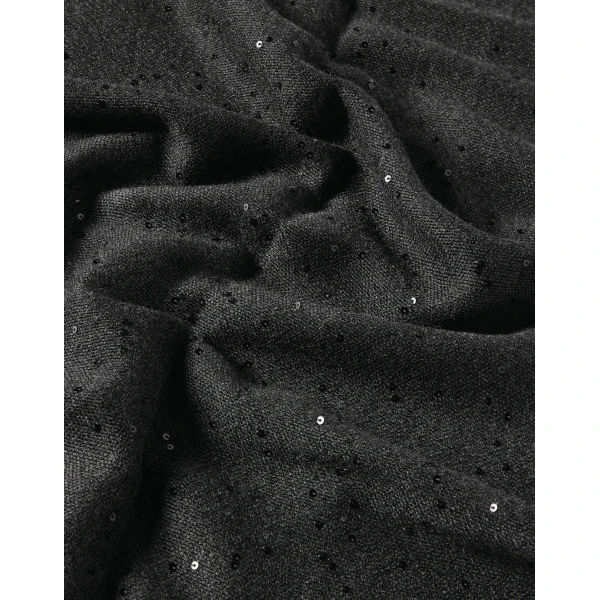 Brunello Cucinelli Cashmere and silk Diamond yarn scarf in Lignite Grey, view 3 | Scarves | Luxury Shoes 