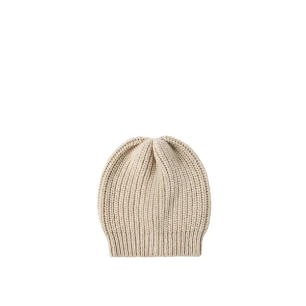 Brunello Cucinelli Cashmere and silk beanie in Beige | Hats | Luxury Shoes 