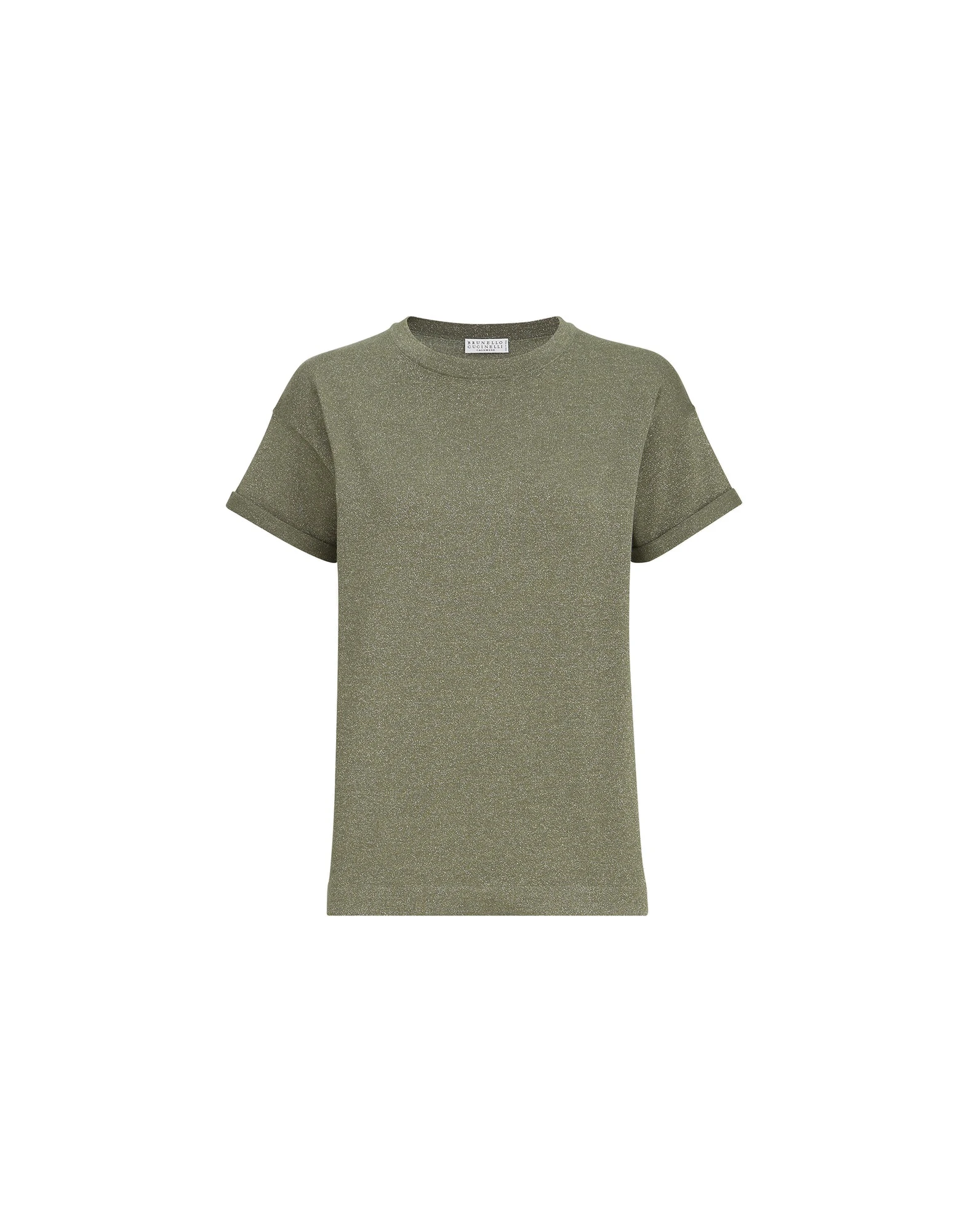 Brunello Cucinelli Cashmere and silk knit T-shirt in Origano Brunello Cucinelli