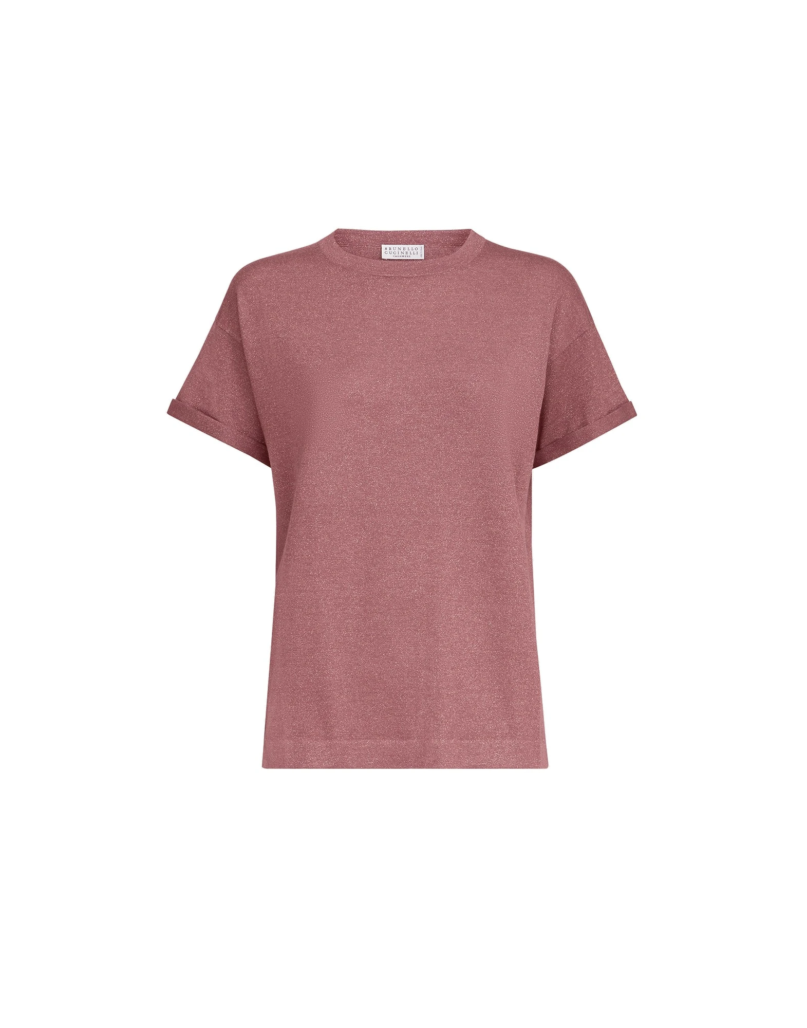Brunello Cucinelli Cashmere and silk knit T-shirt in Purple Brunello Cucinelli