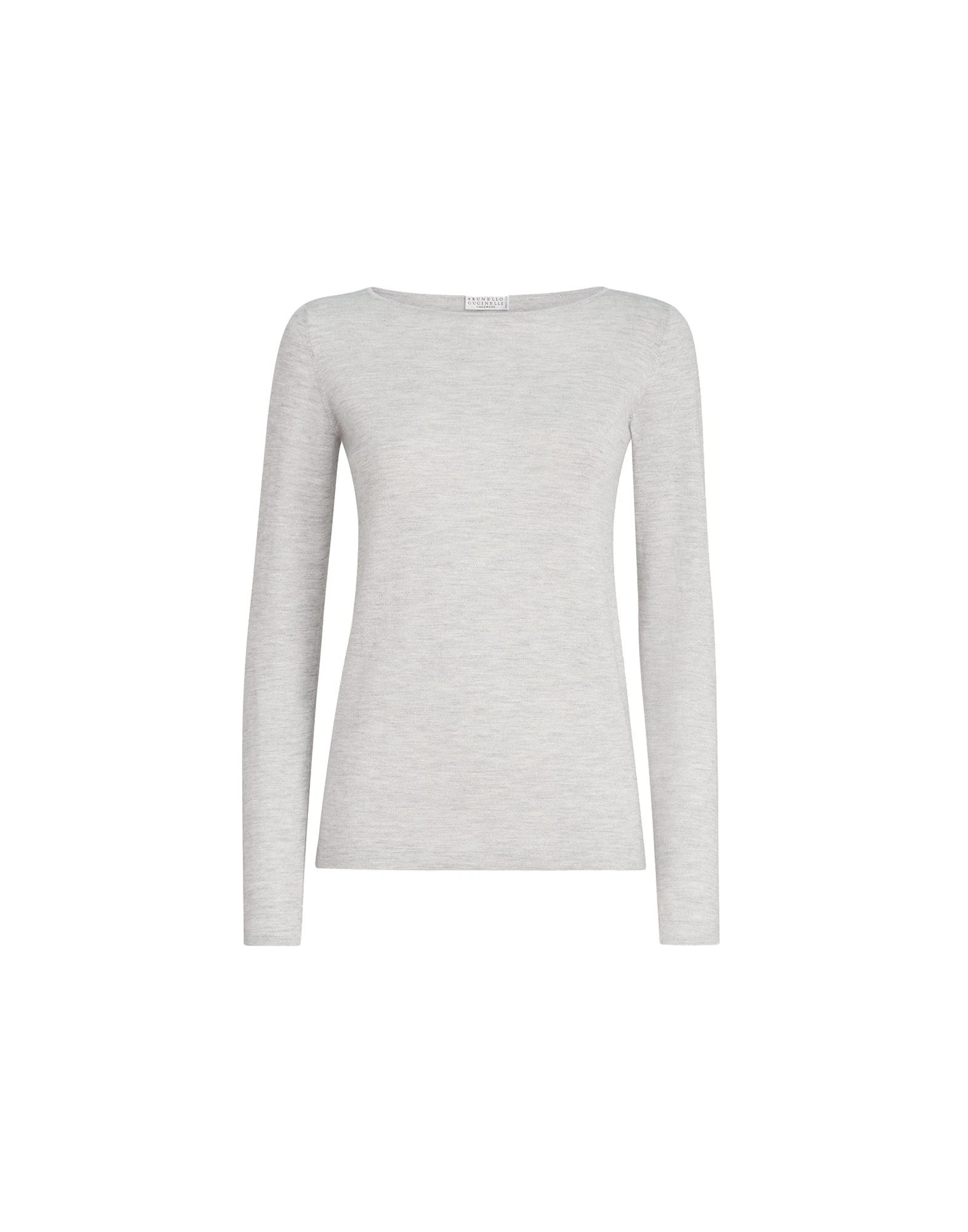 Brunello Cucinelli Cashmere and silk lightweight sweater in Light Grey Brunello Cucinelli