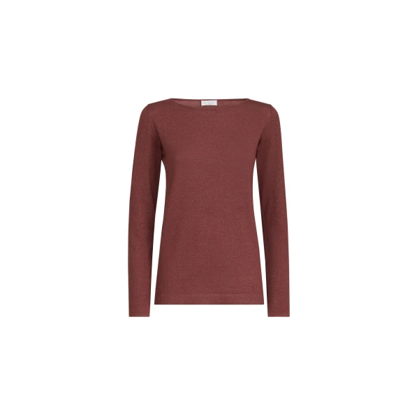 Cashmere and silk lightweight sweater in Ruby