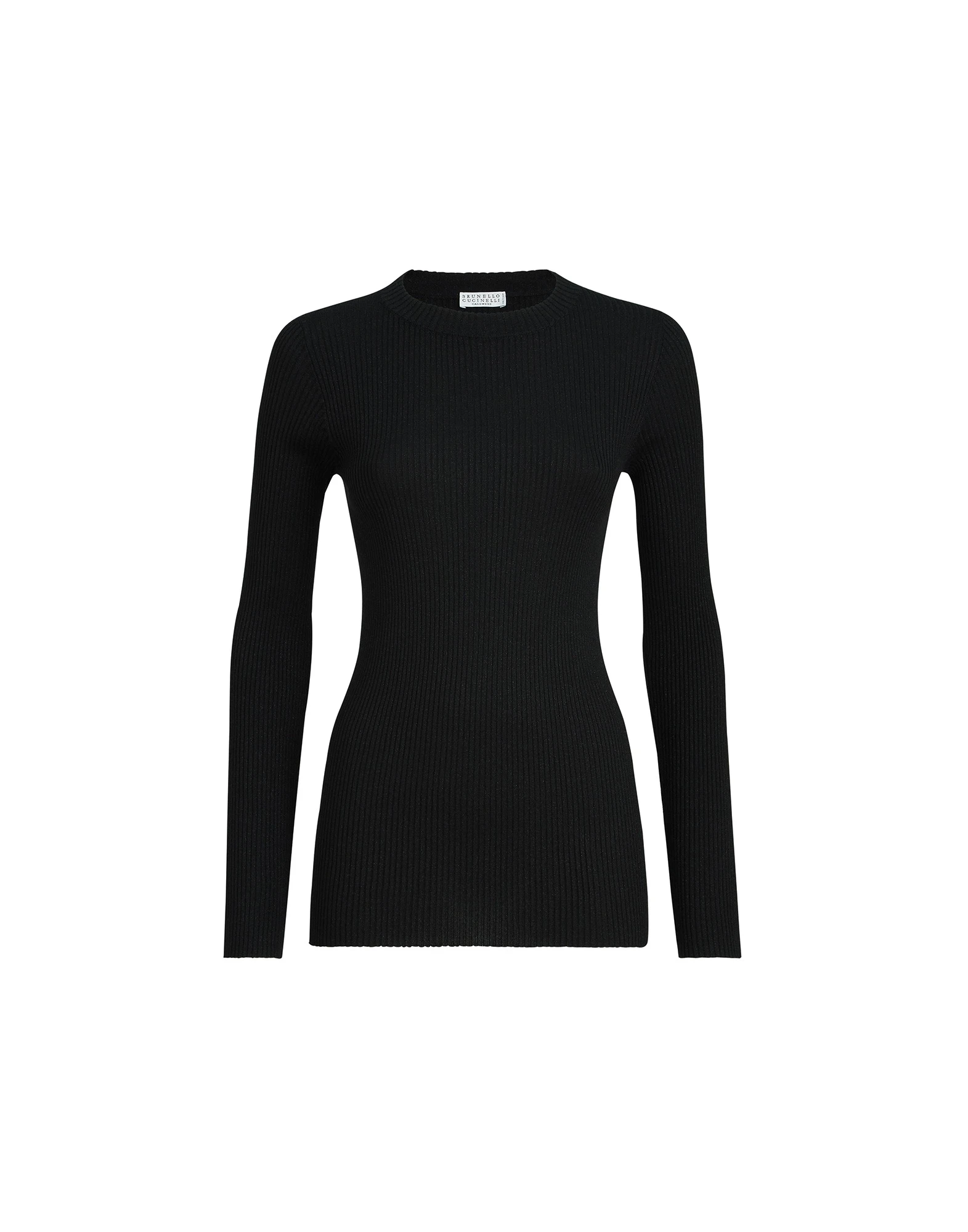 Brunello Cucinelli Cashmere and silk ribbed sweater in Black Brunello Cucinelli