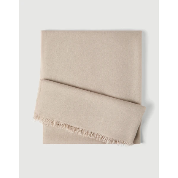 Brunello Cucinelli Cashmere and silk scarf in Beige, view 2 | Scarves | Luxury Shoes 