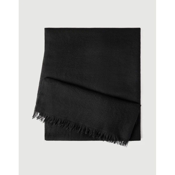 Brunello Cucinelli Cashmere and silk scarf in Black, view 2 | Scarves | Luxury Shoes 