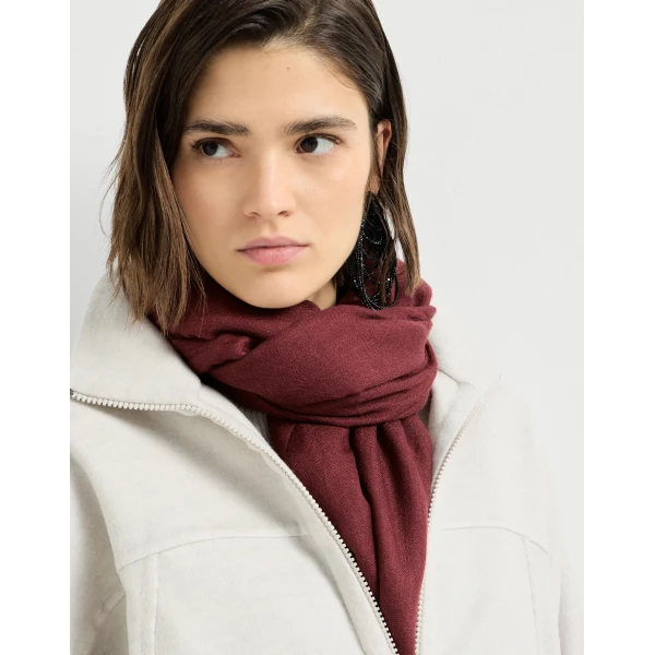 Brunello Cucinelli Cashmere and silk scarf in Red, view 4 | Scarves | Luxury Shoes 