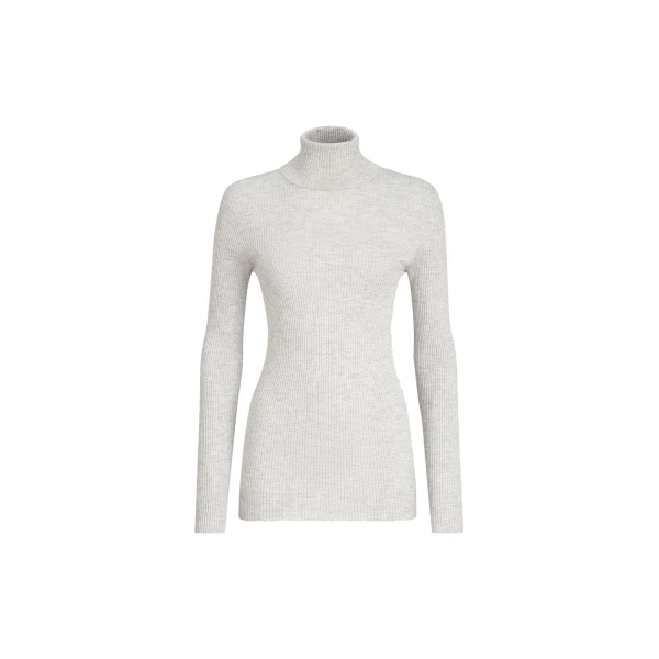 Cashmere and silk turtleneck sweater in Light Grey