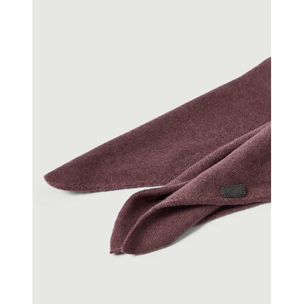 Brunello Cucinelli Cashmere foulard with monili in Mauve, view 2 | Scarves | Luxury Shoes 