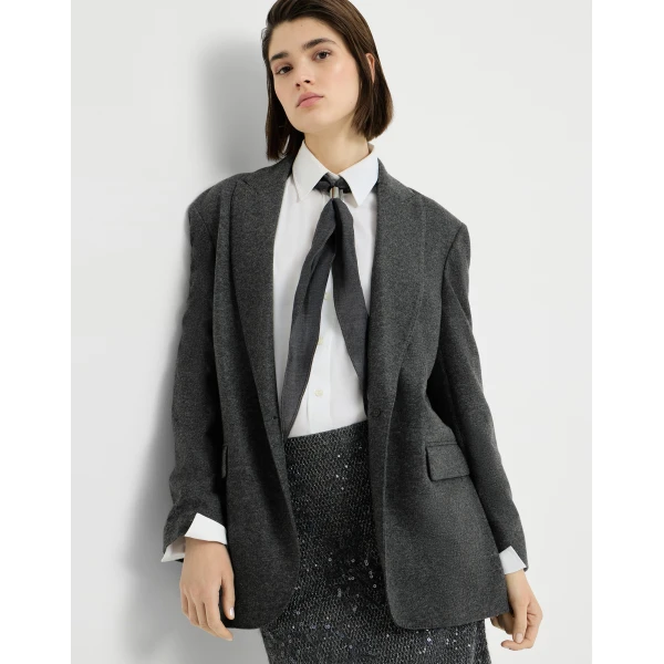 Cashmere jersey blazer in Anthracite - Image 5