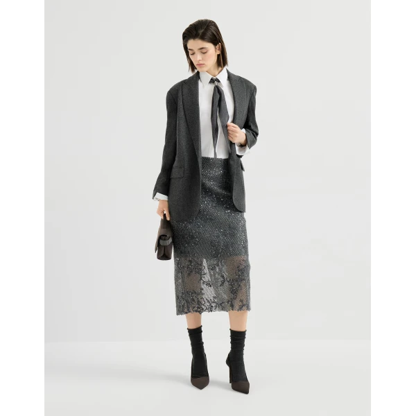 Cashmere jersey blazer in Anthracite - Image 6