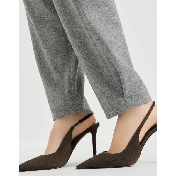 Cashmere jersey tailored trousers in Grey - Image 4