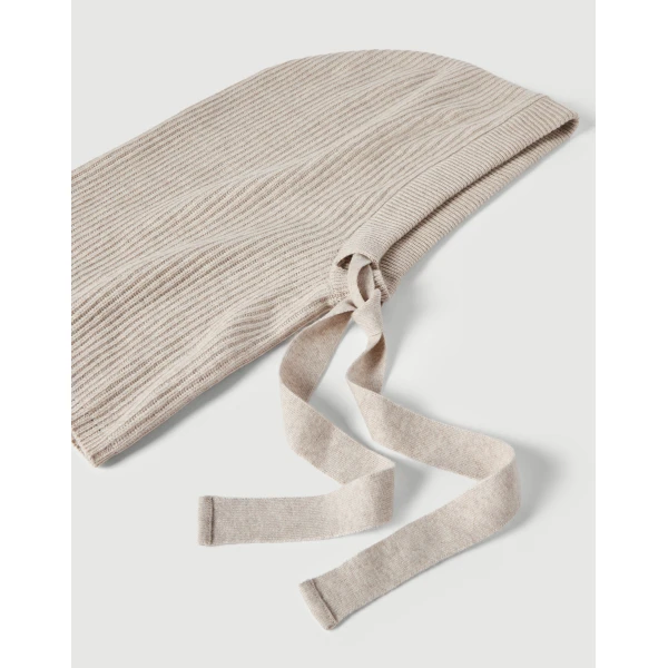 Brunello Cucinelli Cashmere knit balaclava in Panama, view 3 | Hats | Luxury Shoes 