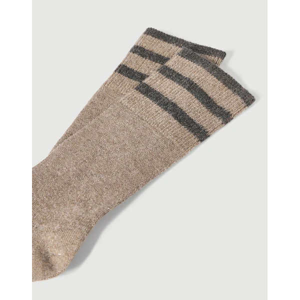 Brunello Cucinelli Cashmere knit socks in Beige, view 2 | Accessories | Luxury Shoes 