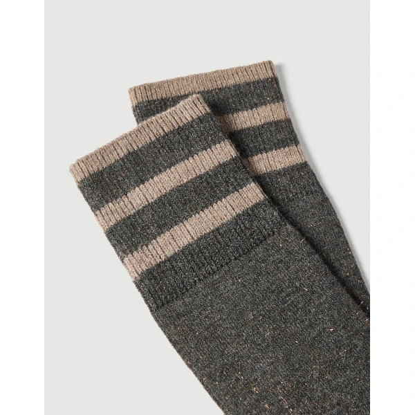 Brunello Cucinelli Cashmere knit socks in Dark Grey, view 2 | Accessories | Luxury Shoes 