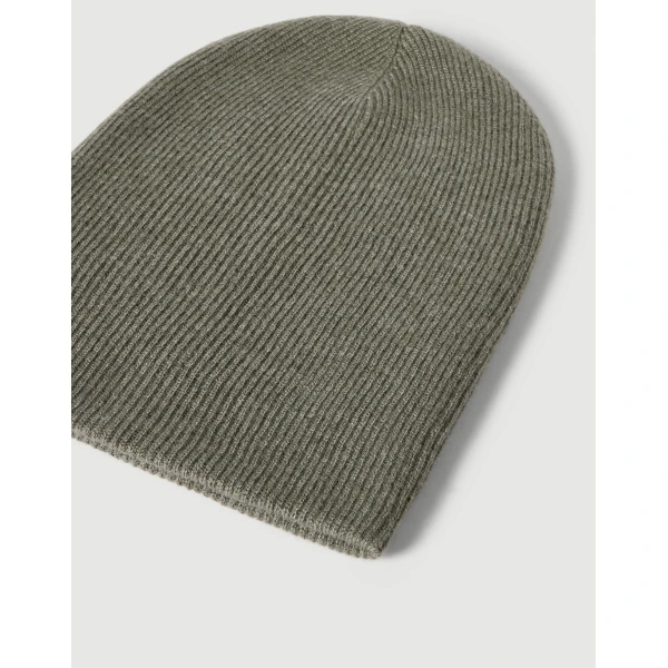 Brunello Cucinelli Cashmere rib knit beanie in Origano, view 2 | Hats | Luxury Shoes 