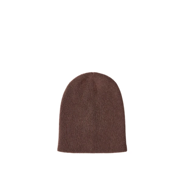 Brunello Cucinelli Cashmere rib knit beanie in Pine Cone Brown | Hats | Luxury Shoes 