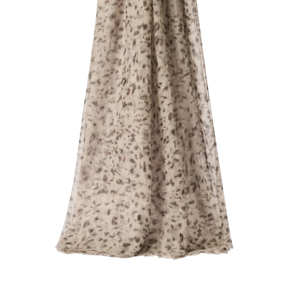 Brunello Cucinelli Cashmere scarf Lynx Print in Beige | Scarves | Luxury Shoes 