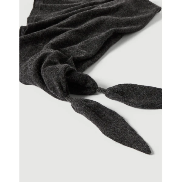 Brunello Cucinelli Cashmere scarf in Anthracite, view 2 | Scarves | Luxury Shoes 