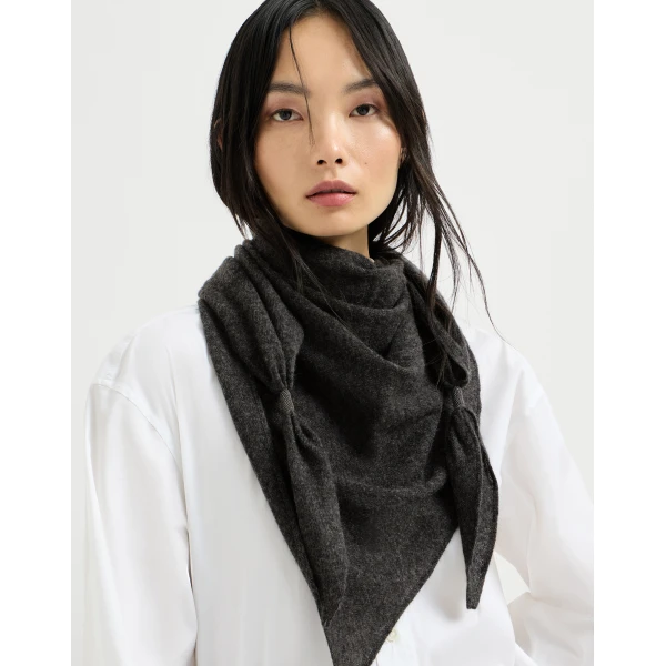 Brunello Cucinelli Cashmere scarf in Anthracite, view 3 | Scarves | Luxury Shoes 