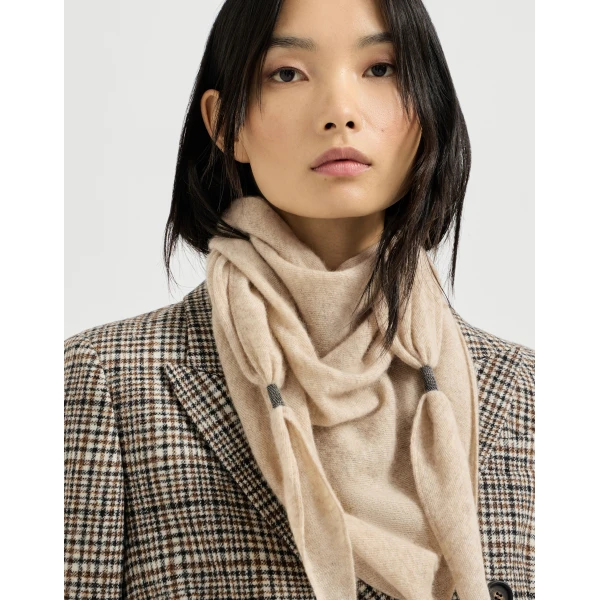 Brunello Cucinelli Cashmere scarf in Beige, view 3 | Scarves | Luxury Shoes 