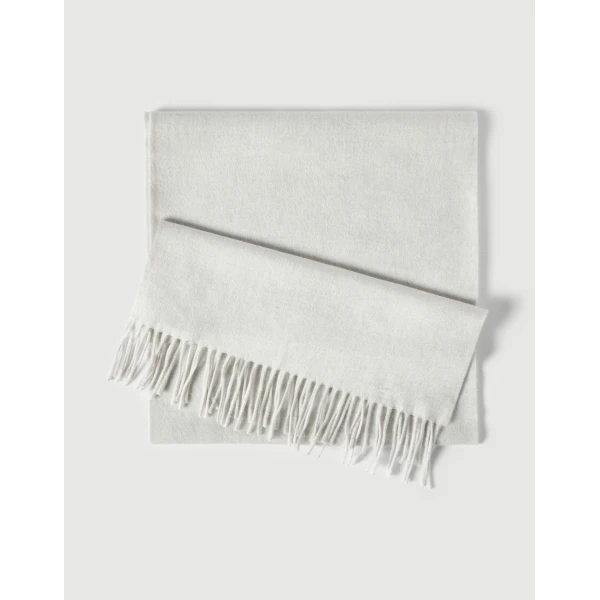 Brunello Cucinelli Cashmere scarf in Fog, view 2 | Scarves | Luxury Shoes 
